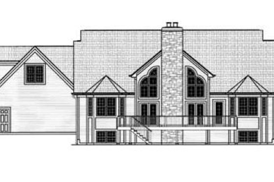 Exterior - Rear Elevation for Country House Plan #9-110 - 3 bed, 2.5 bath