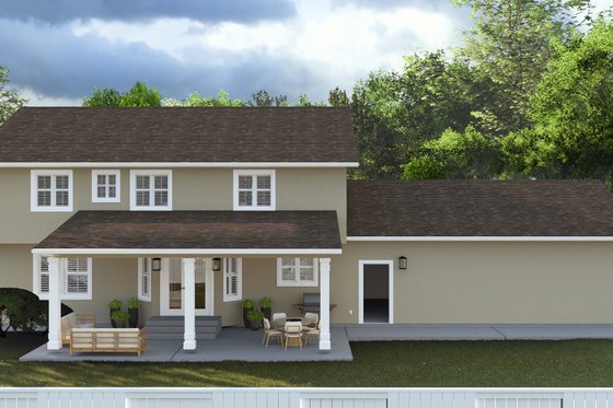 Exterior - Rear Elevation 2 for Traditional House Plan #1060-206 - 4 bed, 2.5 bath