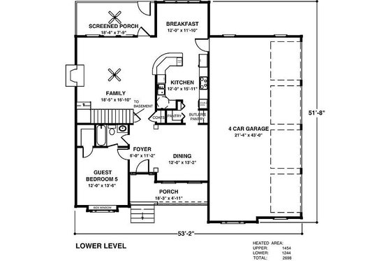 Floor Plan - Main Floor for Country House Plan #56-543 - 5 bed, 5 bath