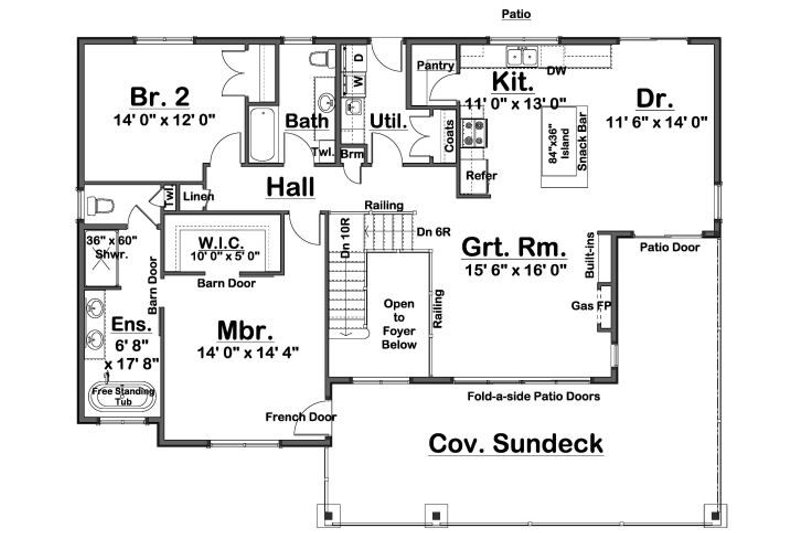 House Plan Design - Floor Plan - Main Floor for Contemporary House Plan #126-251 - 3 bed, 3 bath