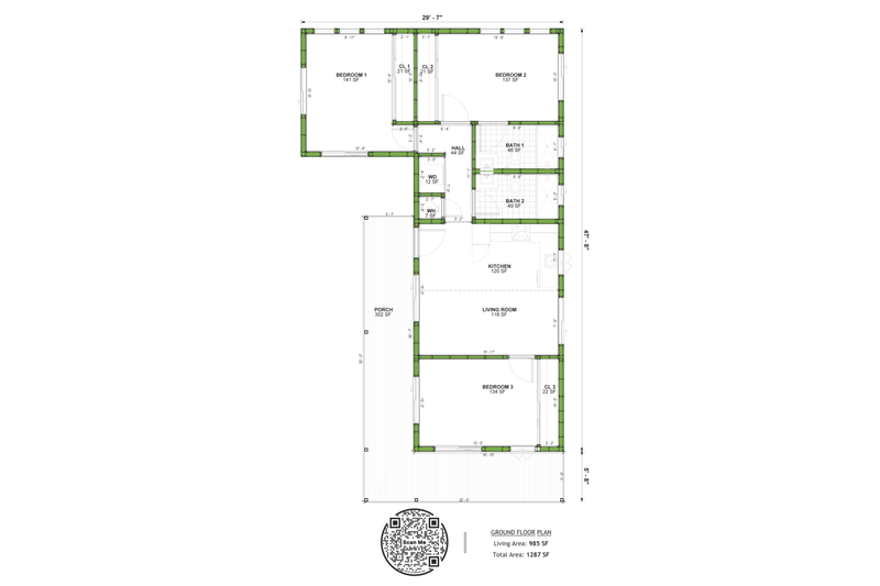 Architectural House Design - Floor Plan - Main Floor for Adobe / Southwestern House Plan #1106-47 - 3 bed, 2 bath