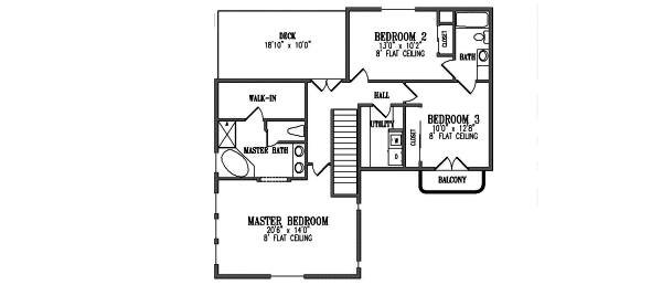 House Design - Adobe / Southwestern Floor Plan - Upper Floor Plan #1-904