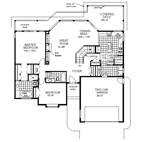 House Blueprint - Ranch Floor Plan - Main Floor Plan #18-1024