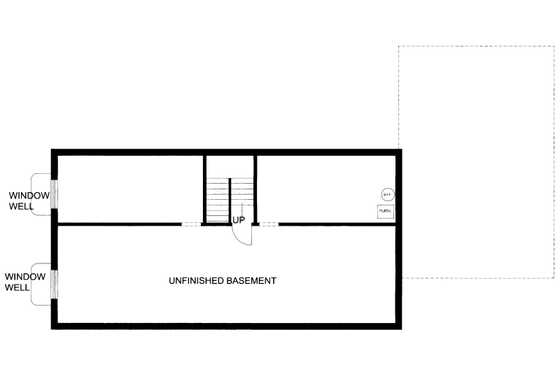Floor Plan - Lower Floor for Cabin House Plan #117-789 - 2 bed, 2 bath