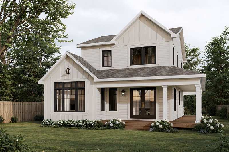 Home Plan - Exterior - Rear Elevation for Farmhouse House Plan #23-2036 - 2 bed, 1.5 bath