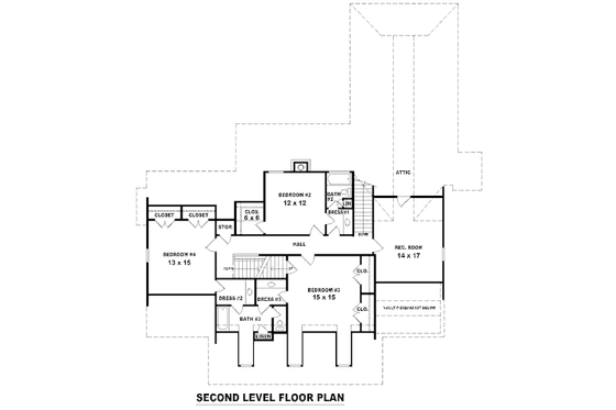 Floor Plan - Upper Floor for Traditional House Plan #81-13837 - 4 bed, 3.5 bath