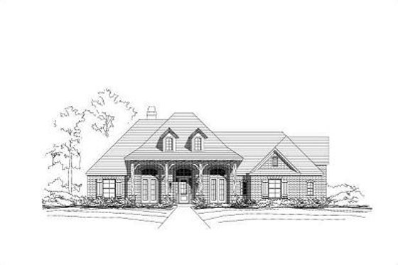 Exterior - Front Elevation for Ranch House Plan #411-513 - 4 bed, 3 bath