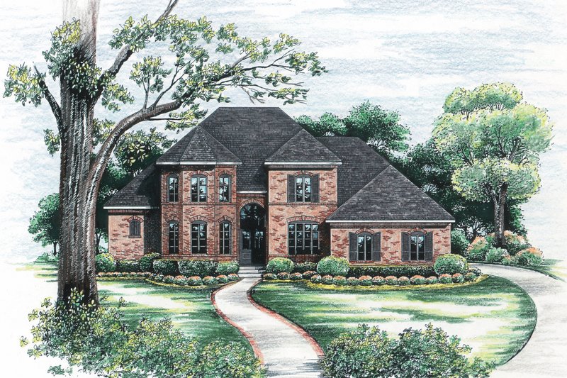 Dream House Plan - Exterior - Front Elevation 5 for European House Plan #20-252 - 4 bed, 2.5 bath