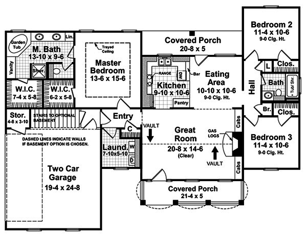 Dream House Plan - Southern style house plan, main level floorplan