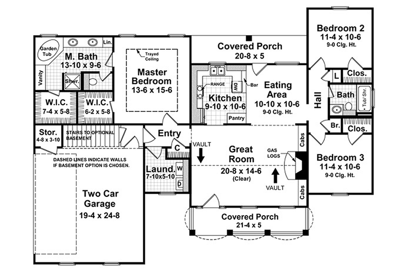 Dream House Plan - Southern style house plan, main level floorplan