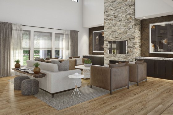 Interior - Family Room for Modern House Plan #455-520 - 5 bed, 4.5 bath