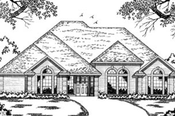 Exterior - Front Elevation for European House Plan #42-139 - 4 bed, 3 bath