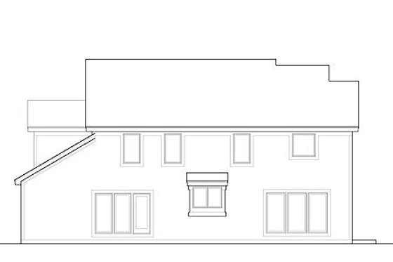 Exterior - Rear Elevation for Bungalow House Plan #67-884 - 4 bed, 3.5 bath