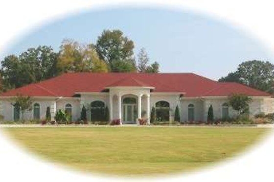 Exterior - Front Elevation for Mediterranean House Plan #81-1390 - 3 bed, 4 bath