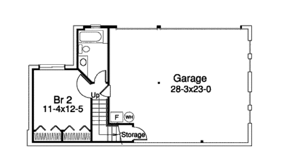 Traditional Floor Plan - Lower Floor Plan #57-344