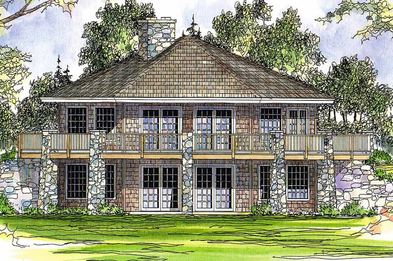 Architectural House Design - Craftsman Exterior - Rear Elevation Plan #124-186