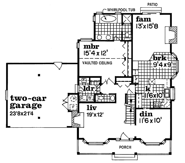 Country Floor Plan - Main Floor Plan #47-275