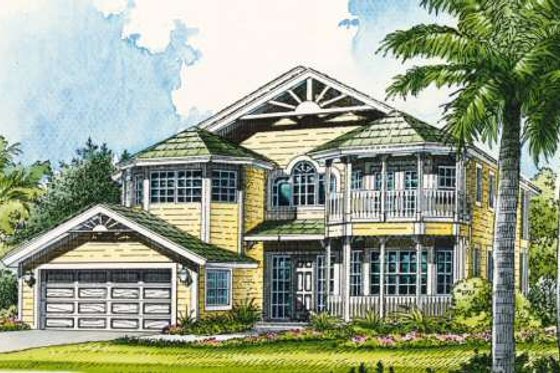 Exterior - Front Elevation for Mediterranean House Plan #420-141 - 4 bed, 4 bath