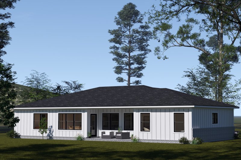 Architectural House Design - Exterior - Rear Elevation for Modern House Plan #513-2321 - 4 bed, 3 bath