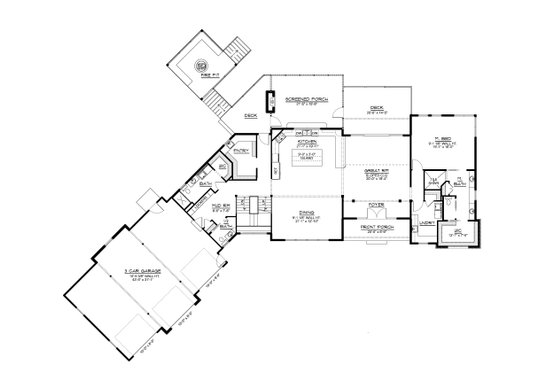 Floor Plan - Main Floor for Contemporary House Plan #1064-367 - 4 bed, 4.5 bath