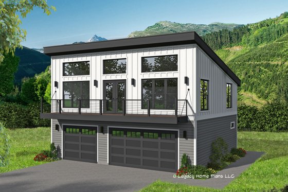 Modern Drive Under House Plan