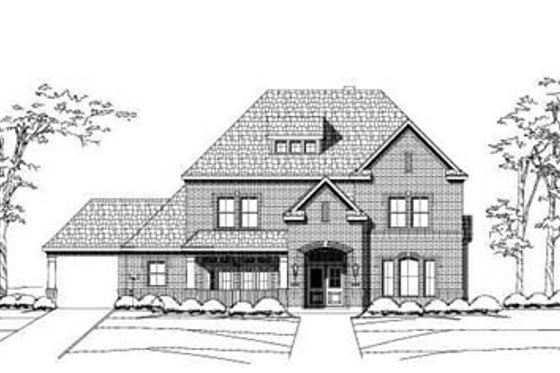 Exterior - Front Elevation for Traditional House Plan #411-190 - 5 bed, 4 bath