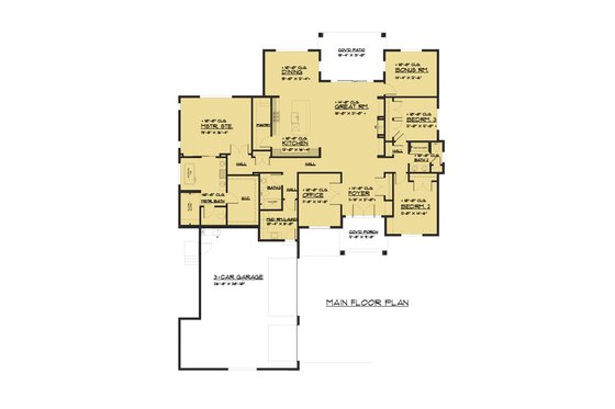 Floor Plan - Main Floor for Traditional House Plan #1066-85 - 3 bed, 3 bath