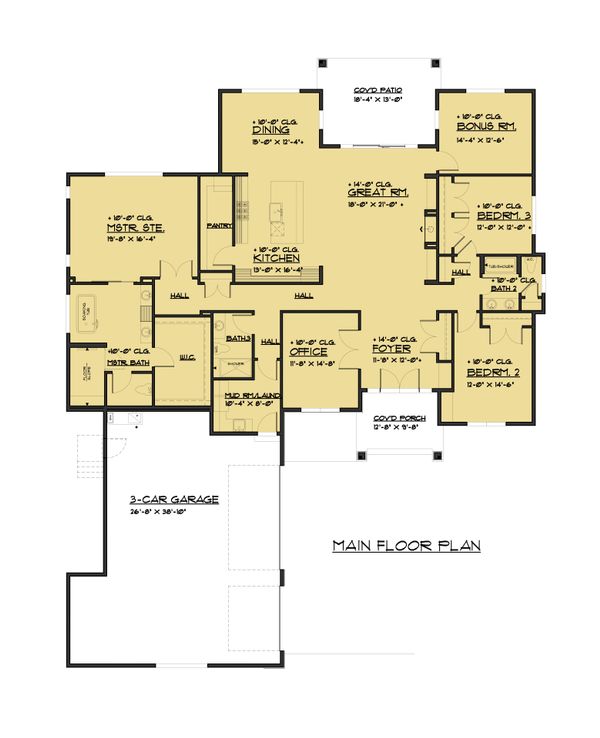 House Design - Traditional Floor Plan - Main Floor Plan #1066-85