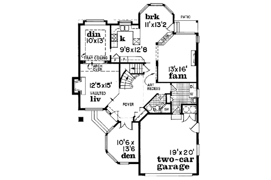 Floor Plan - Main Floor for Traditional House Plan #47-301 - 3 bed, 3 bath