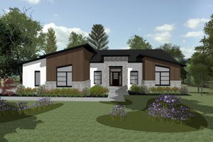 House Blueprint - Contemporary Exterior - Front Elevation Plan #20-2579
