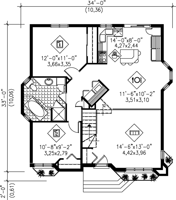 Traditional Floor Plan - Main Floor Plan #25-1153