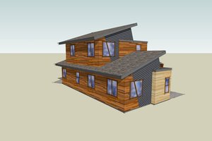 Exterior - Other Elevation 3 for Modern House Plan #518-1 - 3 bed, 2 bath