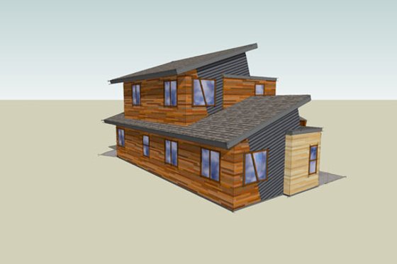 Exterior - Other Elevation 3 for Modern House Plan #518-1 - 3 bed, 2 bath