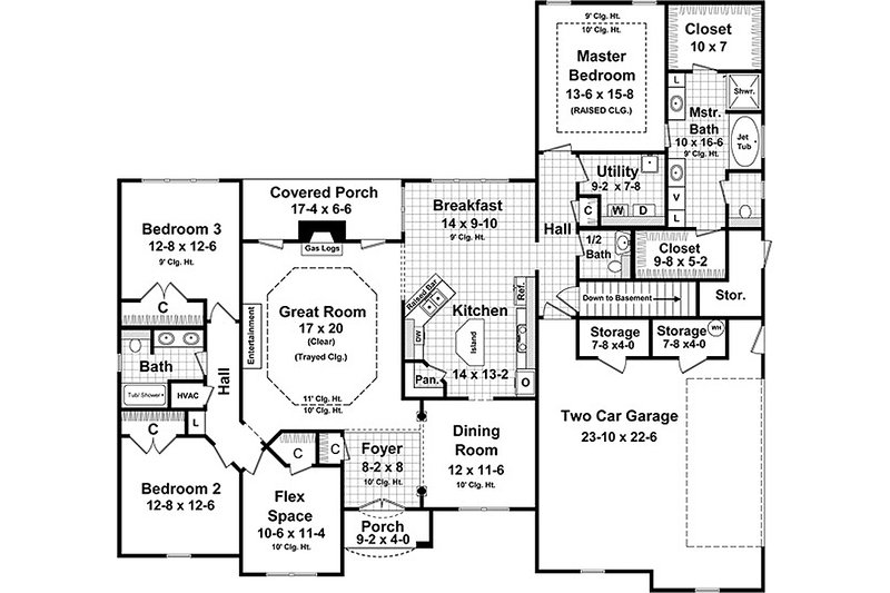 Dream House Plan - Floor Plan - Main Floor for European House Plan #21-380 - 3 bed, 2.5 bath