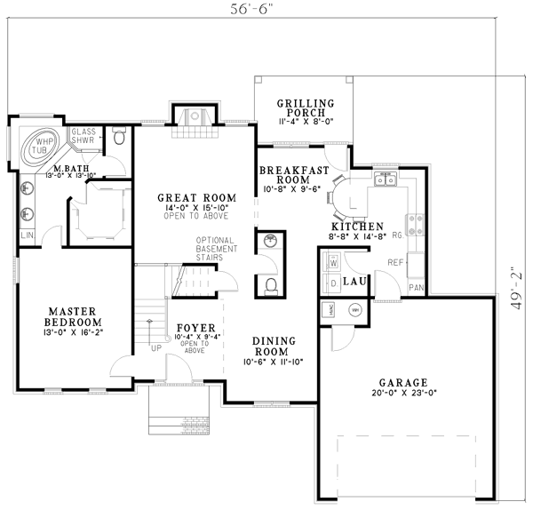 Southern Floor Plan - Main Floor Plan #17-543