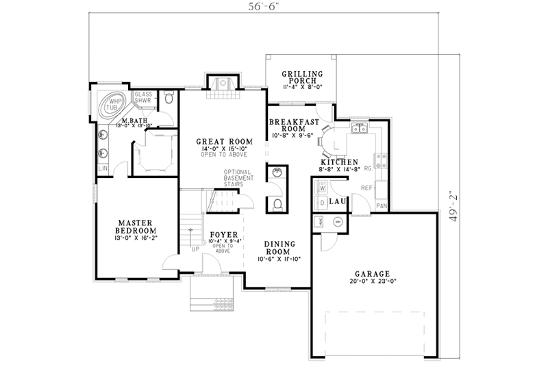House Plan Design - Floor Plan - Main Floor for Southern House Plan #17-543 - 3 bed, 2.5 bath