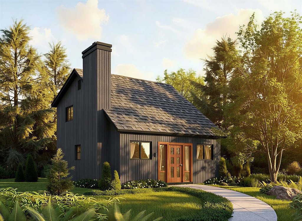 Exterior - Front Elevation 2 for Contemporary House Plan #312-239 - 2 bed, 2 bath