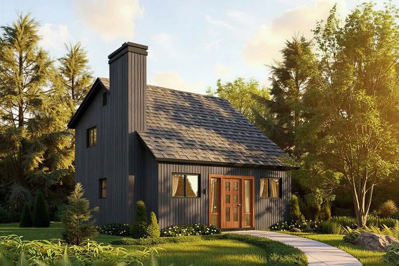 Exterior - Front Elevation for Contemporary House Plan #312-239 - 2 bed, 2 bath