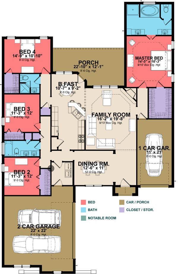 House Plan Design - European Floor Plan - Main Floor Plan #63-251
