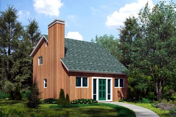 Exterior - Front Elevation for Contemporary House Plan #312-239 - 2 bed, 2 bath