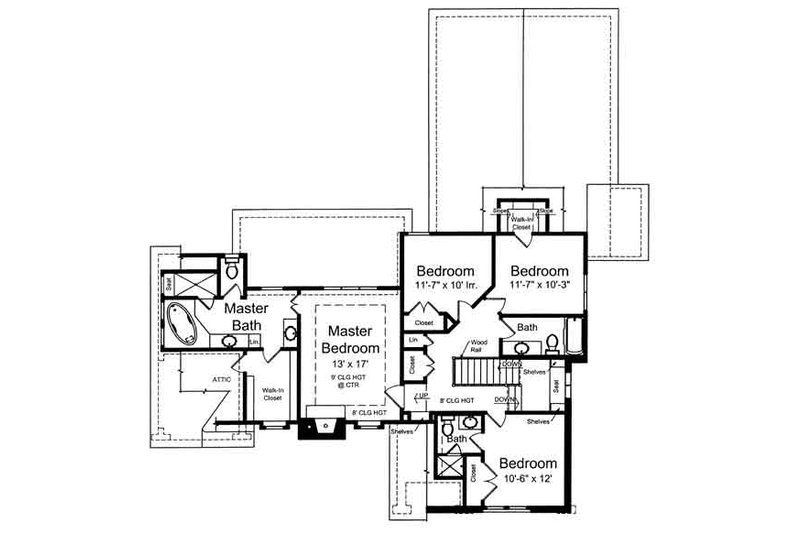 Dream House Plan - Floor Plan - Upper Floor for European House Plan #46-486 - 4 bed, 3.5 bath