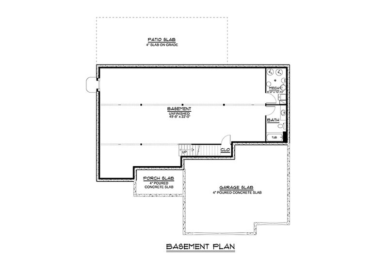 House Plan Design - Floor Plan - Lower Floor for Ranch House Plan #1064-165 - 3 bed, 2 bath