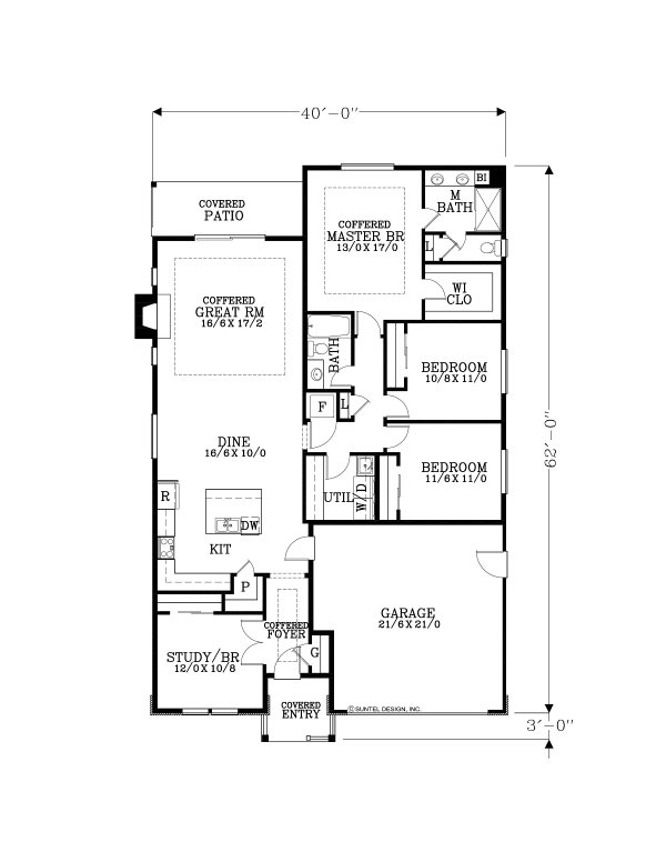 House Blueprint - Craftsman Floor Plan - Main Floor Plan #53-727