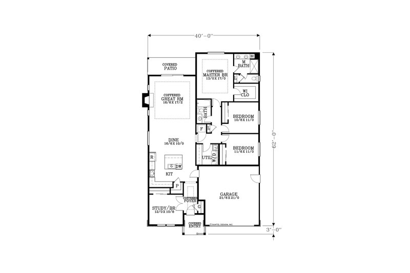House Plan Design - Floor Plan - Main Floor for Craftsman House Plan #53-727 - 4 bed, 2 bath