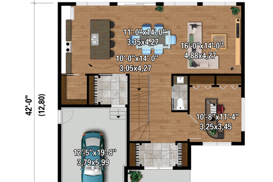 Exterior - Front Elevation 3 for Farmhouse House Plan #25-4998 - 4 bed, 2 bath