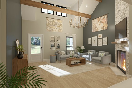 Interior - Family Room for Farmhouse House Plan #45-634 - 3 bed, 2.5 bath