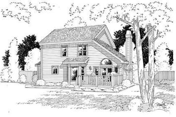 Exterior - Rear Elevation for Traditional House Plan #312-454 - 3 bed, 2.5 bath