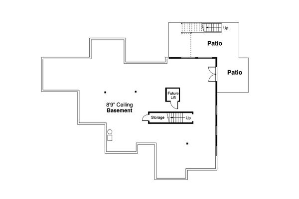 Craftsman Floor Plan - Lower Floor Plan #124-1220
