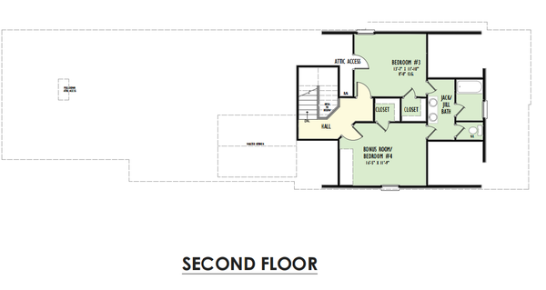 Traditional Floor Plan - Upper Floor Plan #1092-64