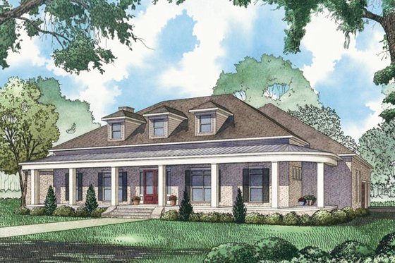 Exterior - Front Elevation 4 for Southern House Plan #923-84 - 3 bed, 3.5 bath